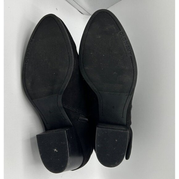 Old Navy Faux-Suede Bow-Tie Ankle Black Boots for Women Zipper Size 8 - Picture 9 of 11